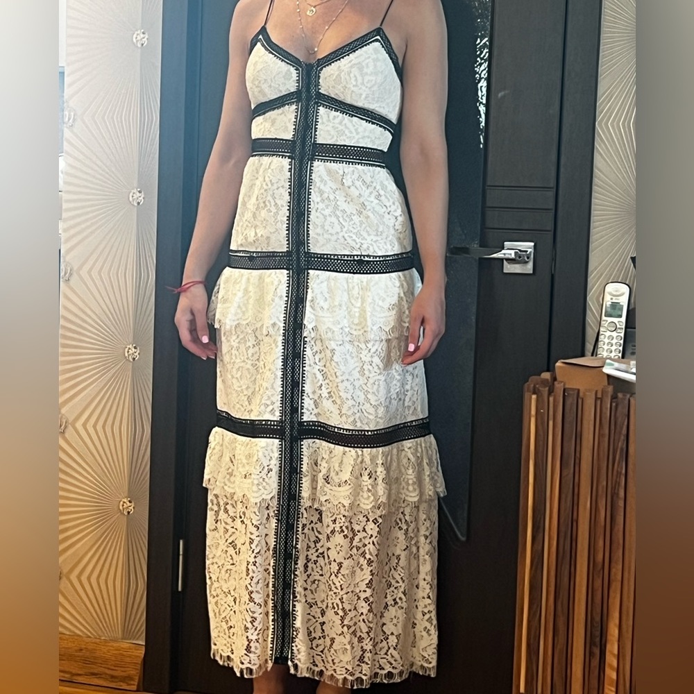 Self-Portrait sleeveless lace midi dress US4